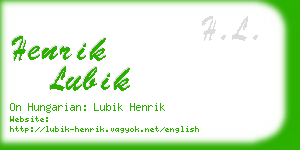 henrik lubik business card